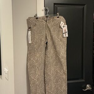 Women's Snake Print Jeans - Brown
